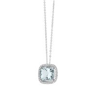 Necklace Comete Woman Acquamarina in White Gold GLQ266